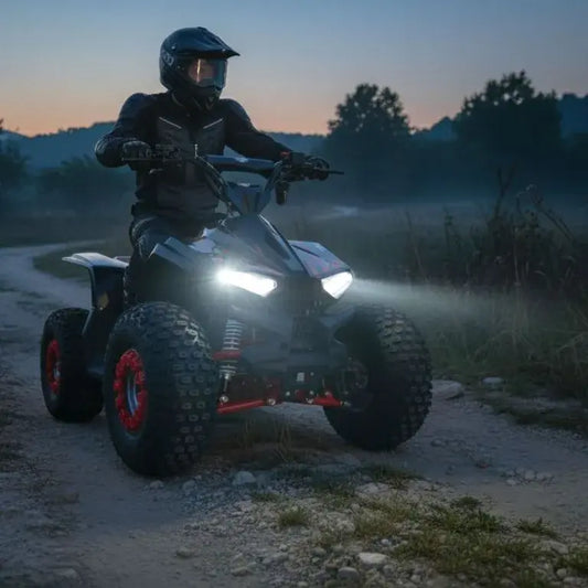ATV Benzină HECHT 56110, Motor 110cc, 6.6CP, Viteză Maximă 55 km/h, LED, Roți 7″, Roșu