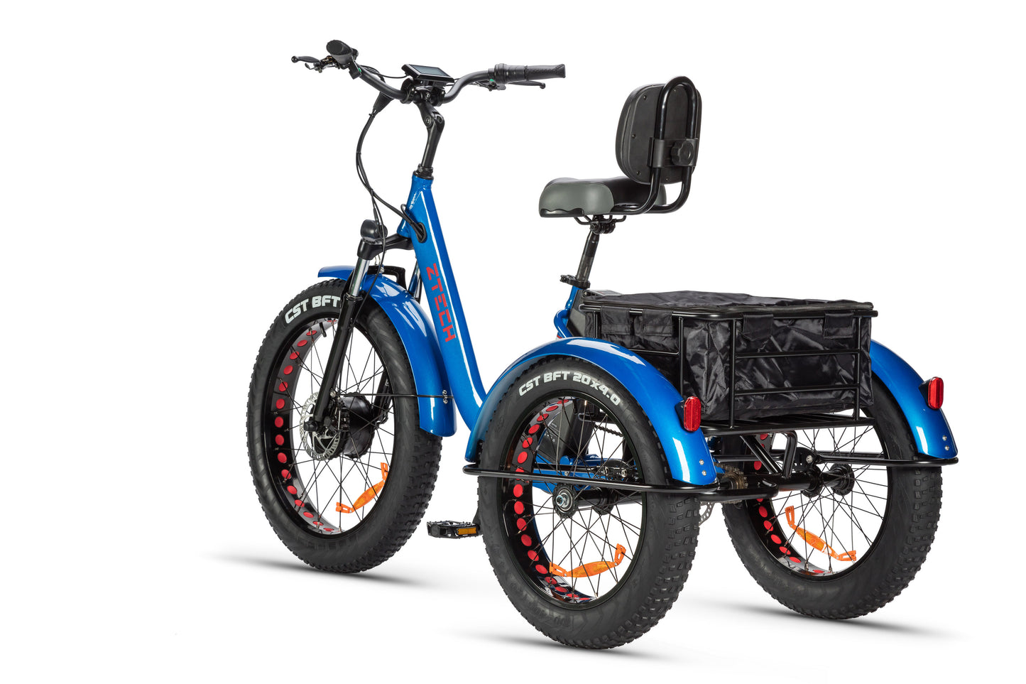 tricicleta electrica z-tech zt-80 mini trailer, de culoare albastra