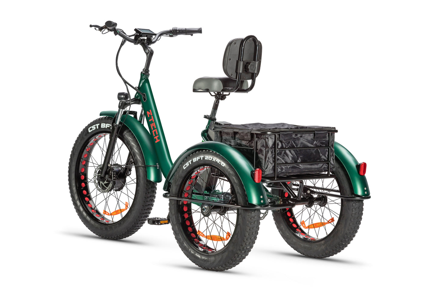 tricicleta electrica culoare verde z-tech zt-80 mini trailer