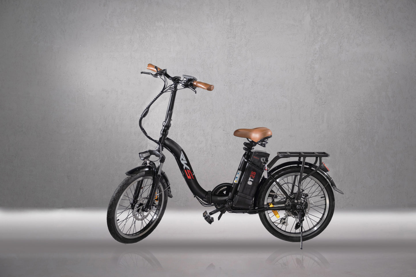 bicicleta electrica pliabila gt25, neagra
