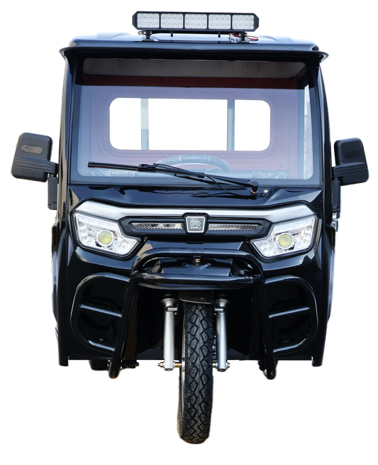 Triciclu Electric (tip Camionetă) Geeli E-Van, Fără Permis, Viteză Maximă 25 km/h, Motor 2000W, Autonomie 79km, cu Cabină, Volan, Benă, Pornire Asistată