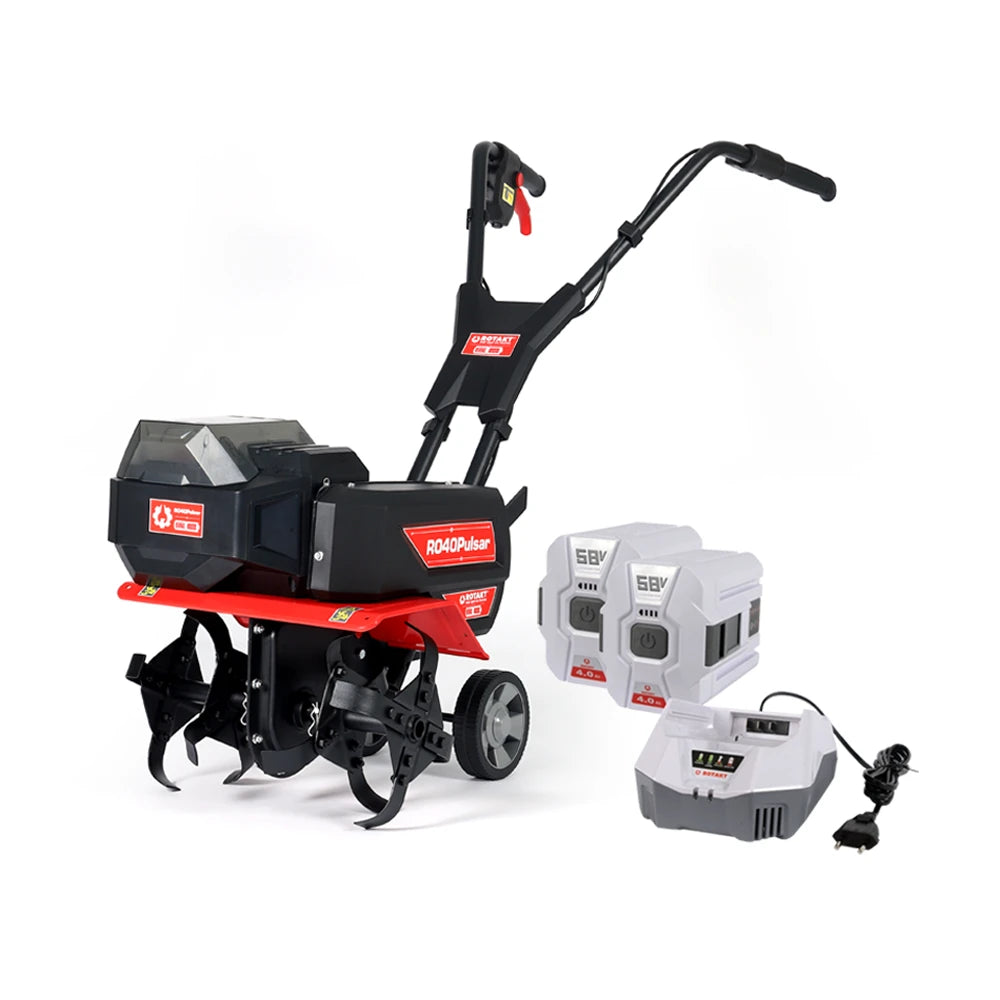 Pachet Motocultor Rotakt Pulsar RO40 Electric, 2 Acumulatori 4Ah + Stație Încărcare