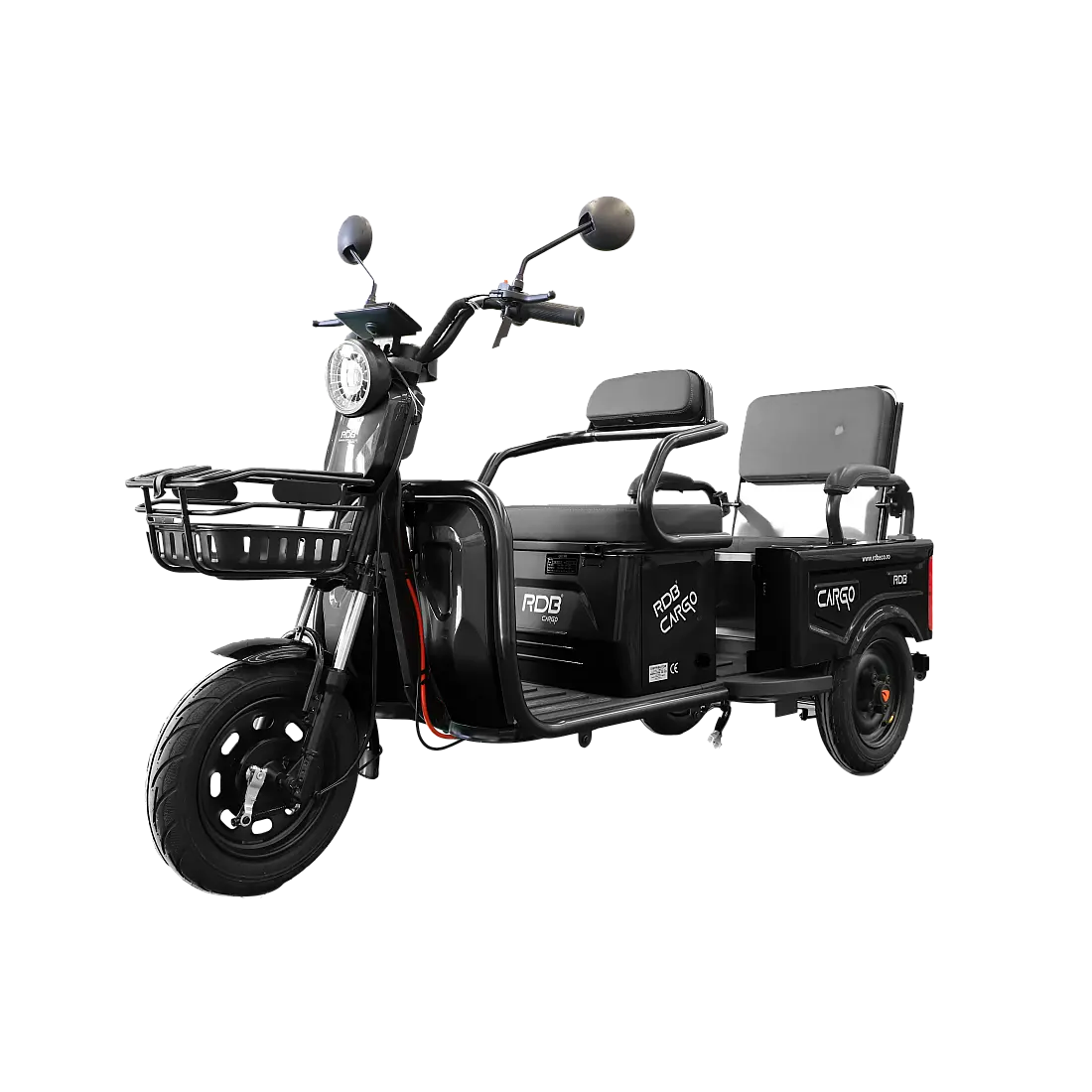 Triciclu Electric Fără Permis RDB CARGO, Motor 2000W, Viteză Maximă 25 km/h, Autonomie 55km, 2 Locuri