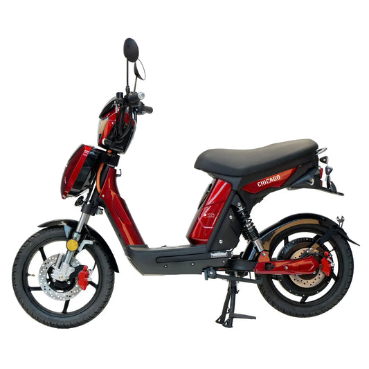 Scuter Electric Fără Permis Samus Chicago, Viteză Maximă 25 km/h, Motor 800W, Autonomie 90km, Baterie 48V 26Ah, Roșu