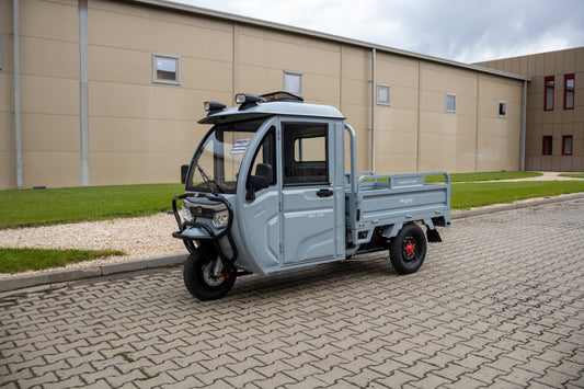 Tricicletă Electrică Skyjet E-Kamyonet Sky Van Fără Permis, Viteză Maximă 25 km/h, Cabină, Benă Basculabilă, Autonomie 60km, Motor 3000W, Baterie 72V 45Ah