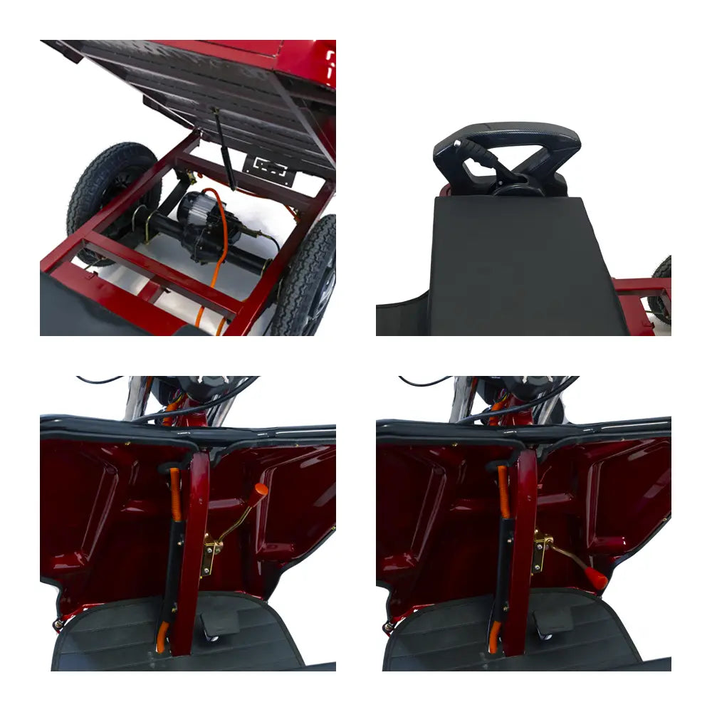 Tricicletă Electrică cu Remorcă Rotakt Nautilus, Fără Permis, Viteză 25km/h, Autonomie 44 km, Motor 1600W, Baterie 60V 32Ah