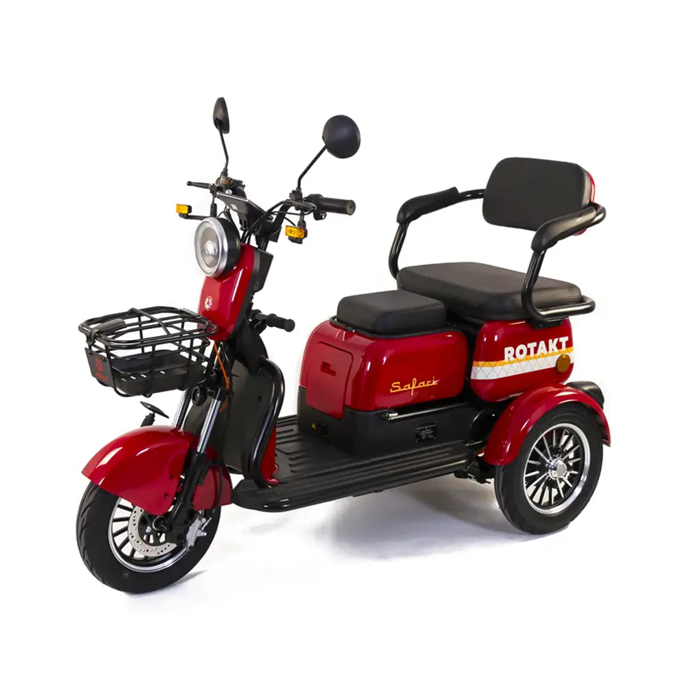 Tricicletă Electrică Rotakt Safari, Fără Permis, Motor 1000W, Viteză 25 km/h, Autonomie 62 km, Baterie 60V 20Ah, Greutate Maximă 187 kg