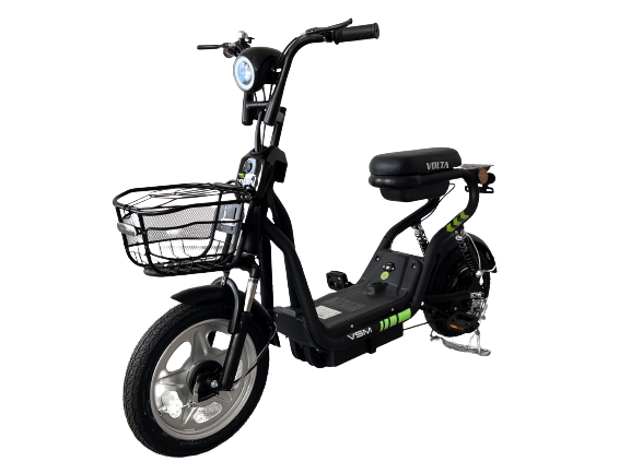 scuter electric cu pedale, culoare neagra