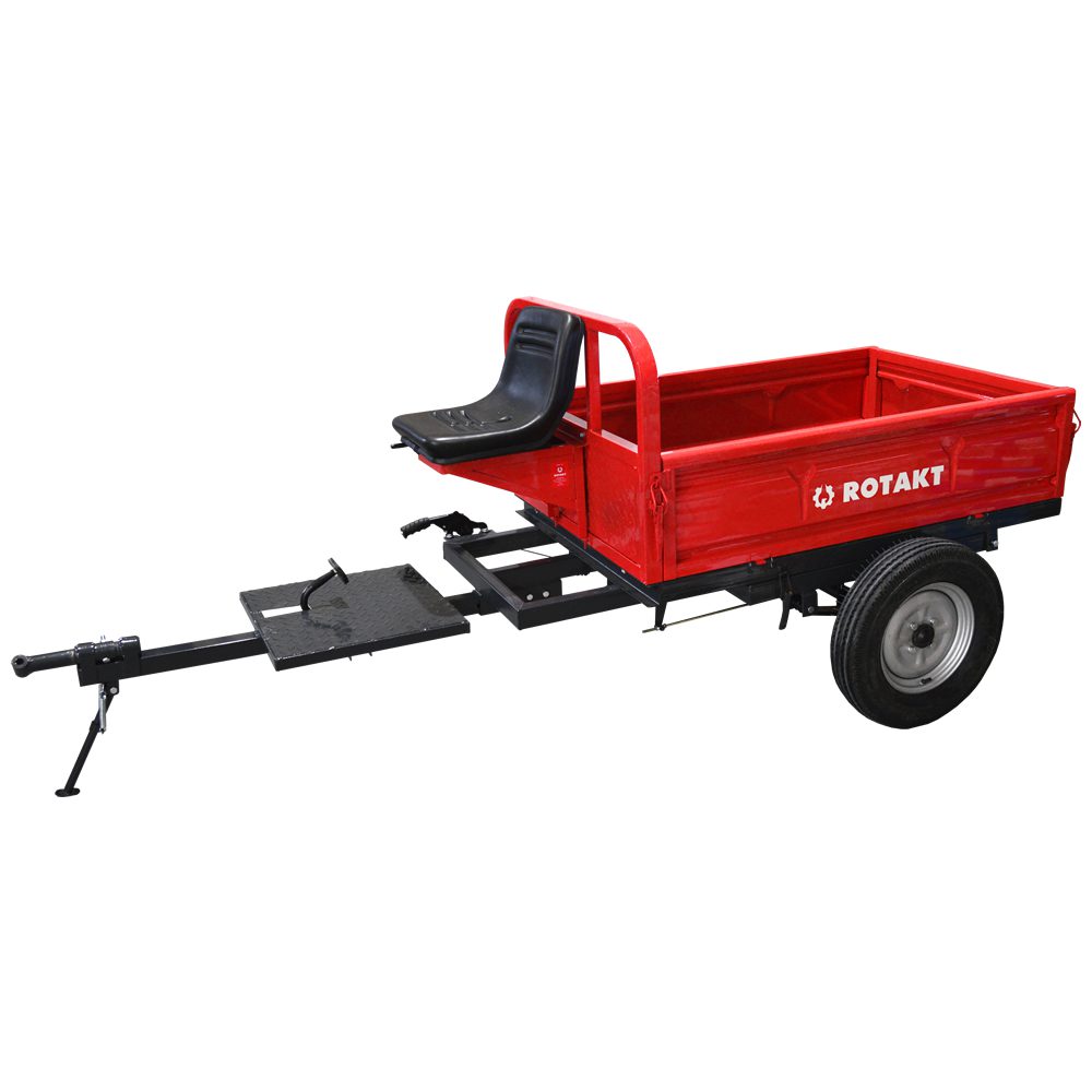 Remorcă motocultor Rotakt REM500, capacitate maximă 500 kg, basculabilă