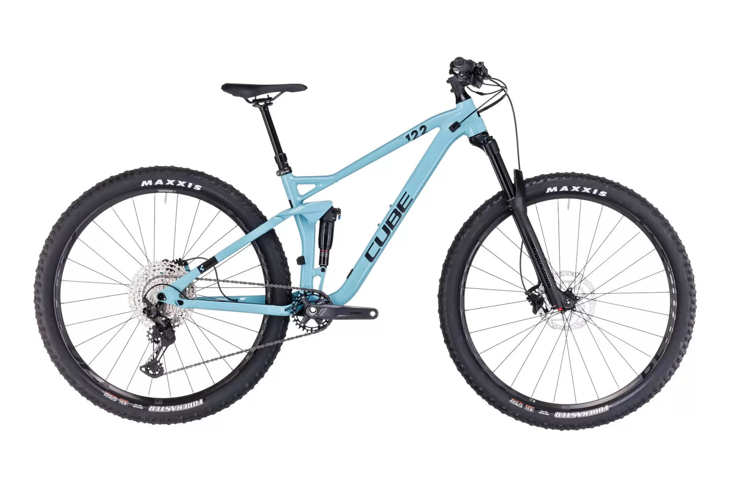 bicicleta cube stereo one22 race, albastru deschis, cadru M