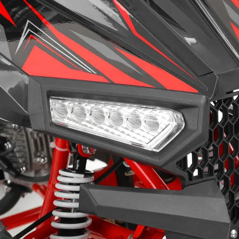 ATV Benzină HECHT 56110, Motor 110cc, 6.6CP, Viteză Maximă 55 km/h, LED, Roți 7″, Roșu