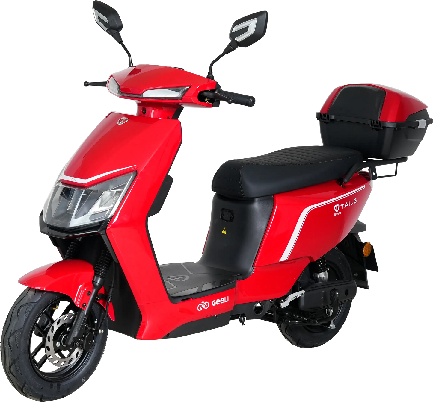 Scuter electric cu baterie detașabilă Geeli Breeze, roșu, vedere din față