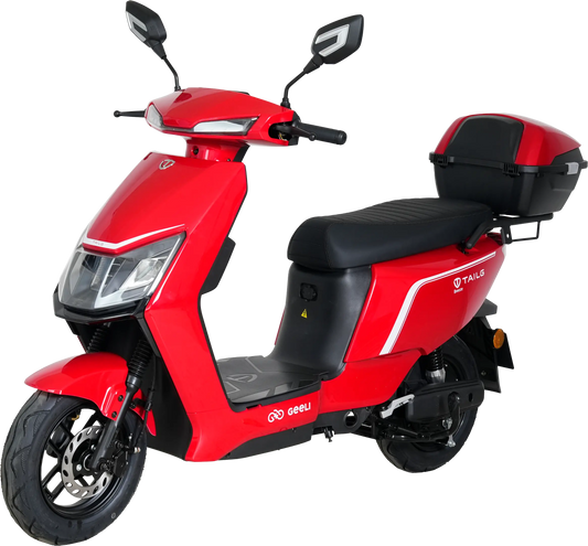 Scuter electric cu baterie detașabilă Geeli Breeze, roșu, vedere din față