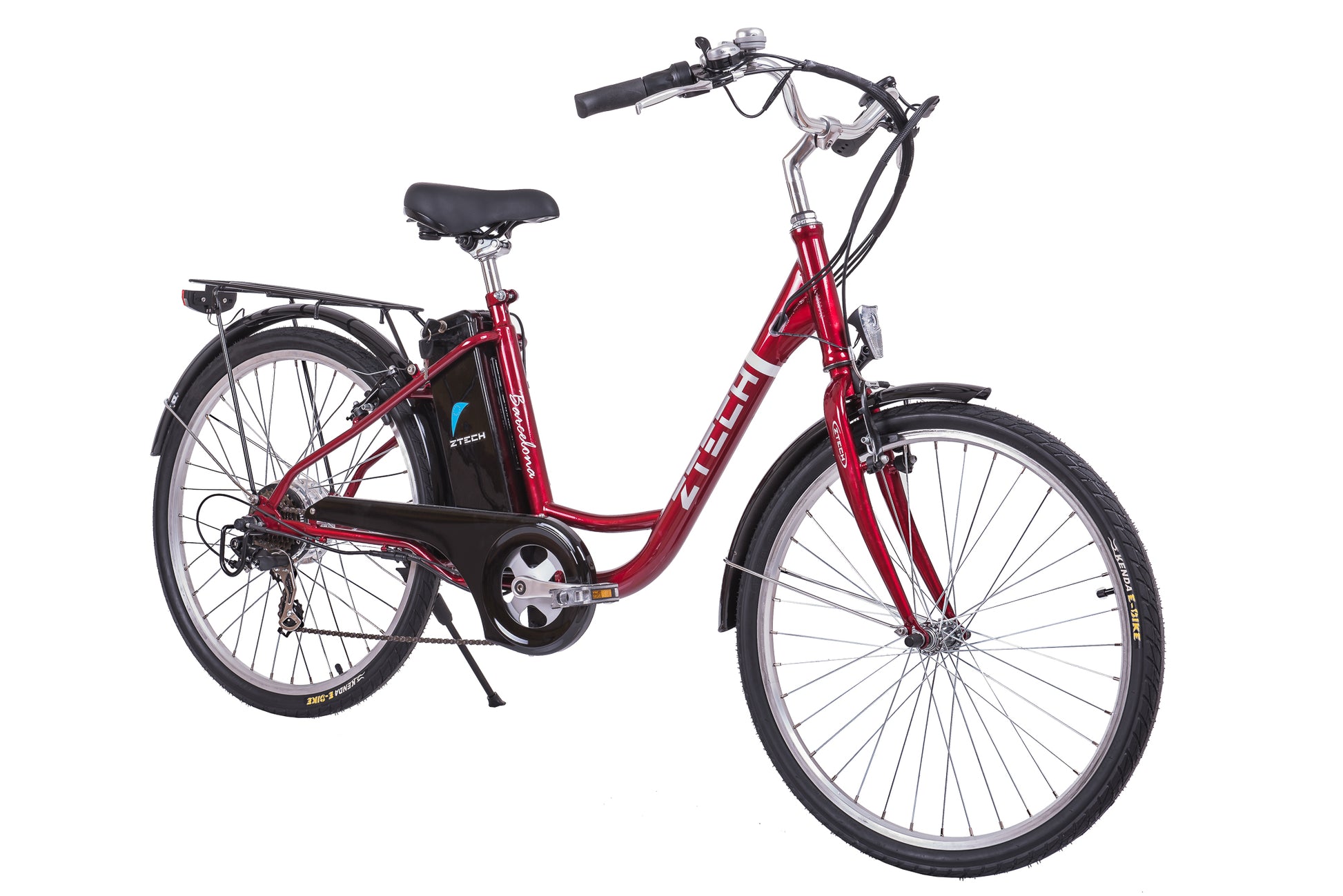 bicicleta electrica zt-32 barcelona lithium, culoare rosie
