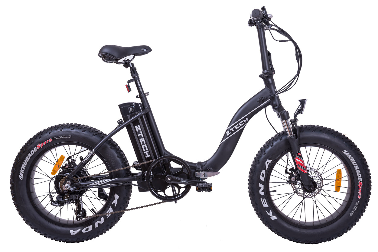 bicicleta electrica pliabila fat-bike z-tech, neagra