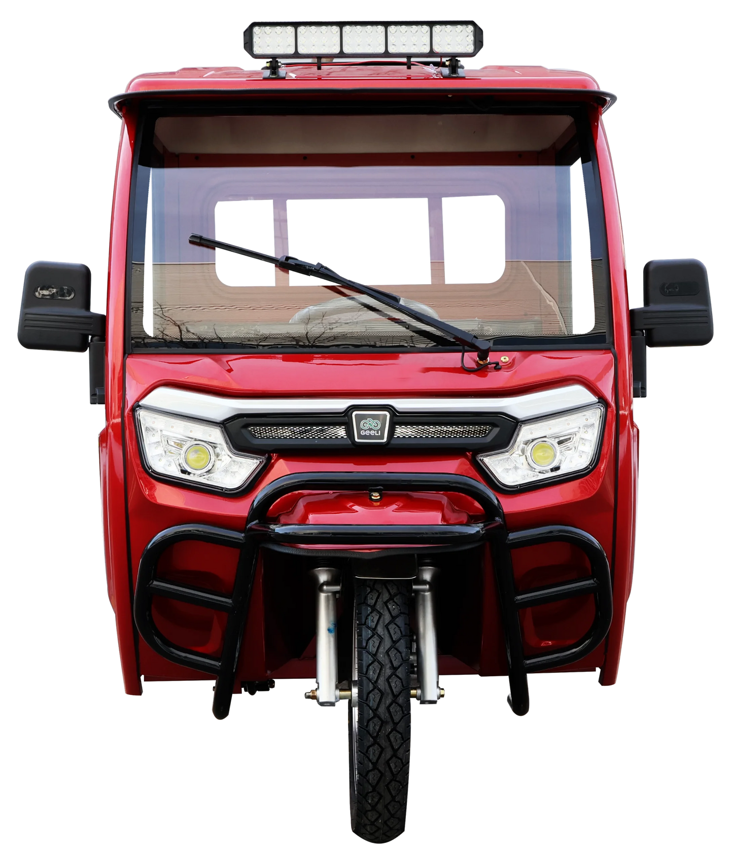 Triciclu Electric (tip Camionetă) Geeli E-Van, Fără Permis, Viteză Maximă 25 km/h, Motor 2000W, Autonomie 79km, cu Cabină, Volan, Benă, Pornire Asistată
