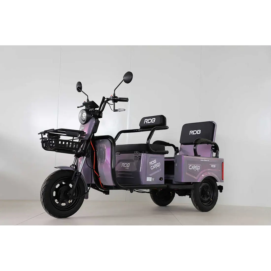 Triciclu Electric Fără Permis RDB CARGO, Motor 2000W, Viteză Maximă 25 km/h, Autonomie 55km, 2 Locuri