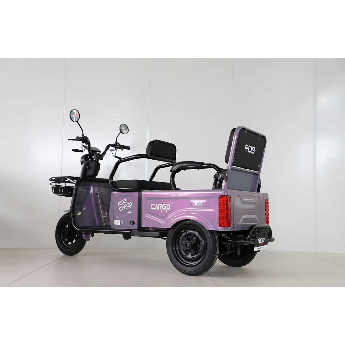 Triciclu Electric Fără Permis RDB CARGO, Motor 2000W, Viteză Maximă 25 km/h, Autonomie 55km, 2 Locuri