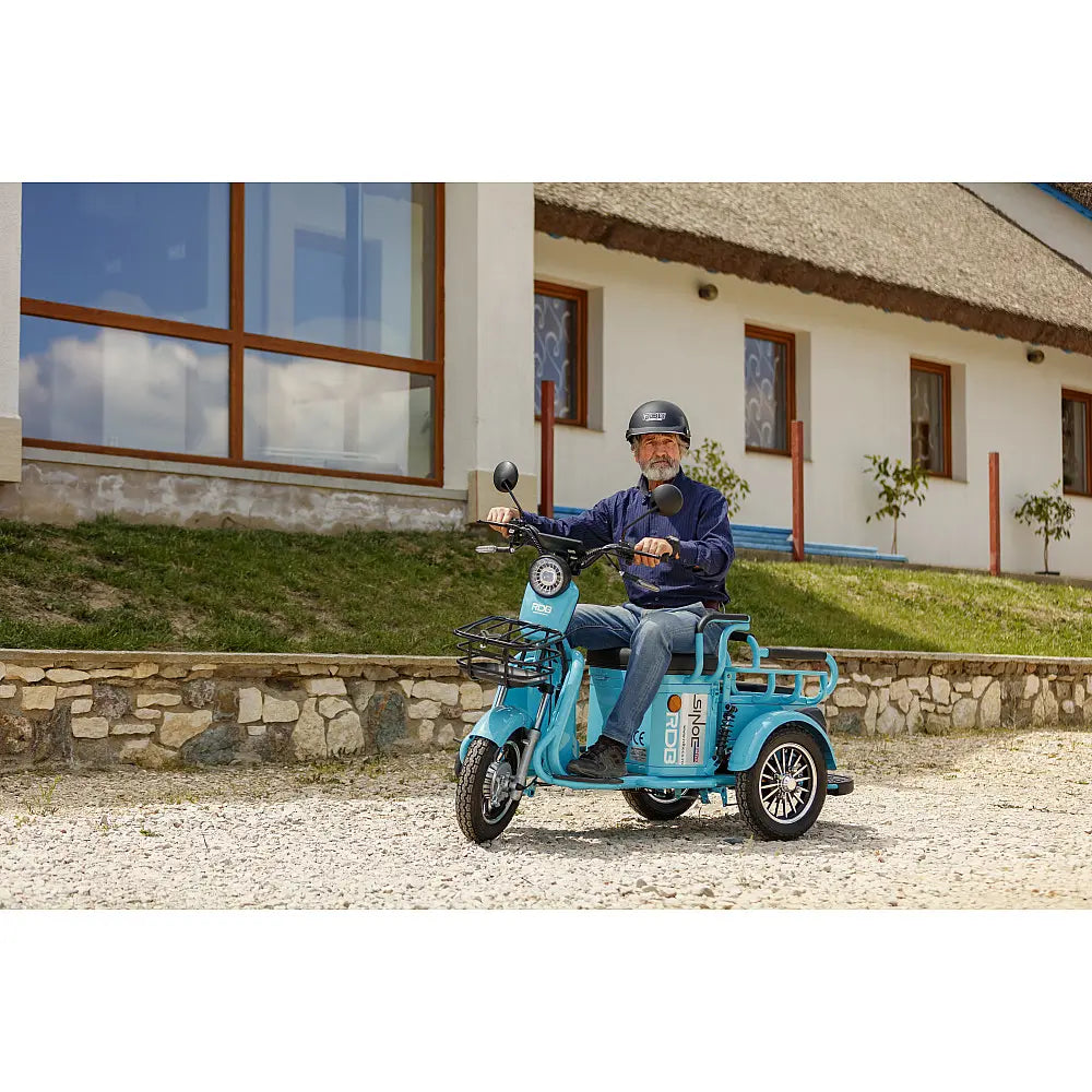 Triciclu Electric Fără Permis RDB SINOE PRO, cu Mini-Benă, Viteză Maximă 25 km/h, Motor 1160W, Autonomie 55km