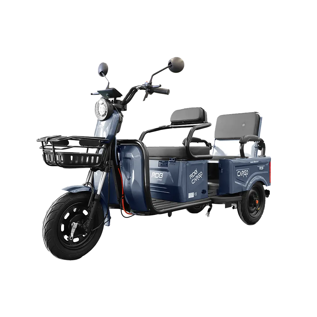Triciclu Electric Fără Permis RDB CARGO, Motor 2000W, Viteză Maximă 25 km/h, Autonomie 55km, 2 Locuri