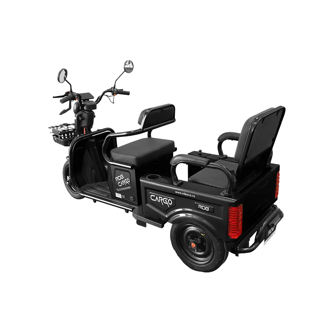 Triciclu Electric Fără Permis RDB CARGO, Motor 2000W, Viteză Maximă 25 km/h, Autonomie 55km, 2 Locuri