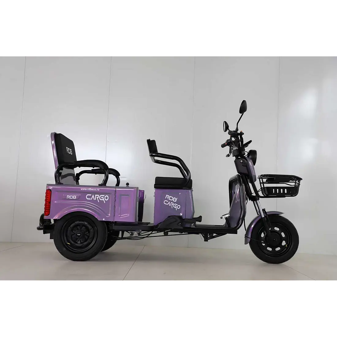 Triciclu Electric Fără Permis RDB CARGO, Motor 2000W, Viteză Maximă 25 km/h, Autonomie 55km, 2 Locuri