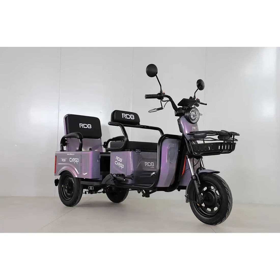 Triciclu Electric Fără Permis RDB CARGO, Motor 2000W, Viteză Maximă 25 km/h, Autonomie 55km, 2 Locuri