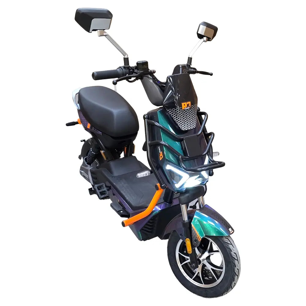 Scuter Electric Fără Permis Nitro, Motor 800W, Viteză Maximă 25 km/h, Autonomie 70 km, Baterie 60V 20Ah, Verde