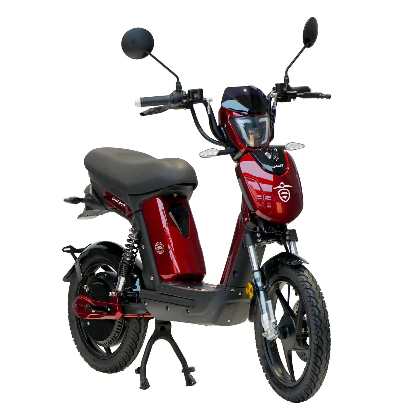Scuter Electric Fără Permis Samus Chicago, Viteză Maximă 25 km/h, Motor 800W, Autonomie 90km, Baterie 48V 26Ah, Roșu