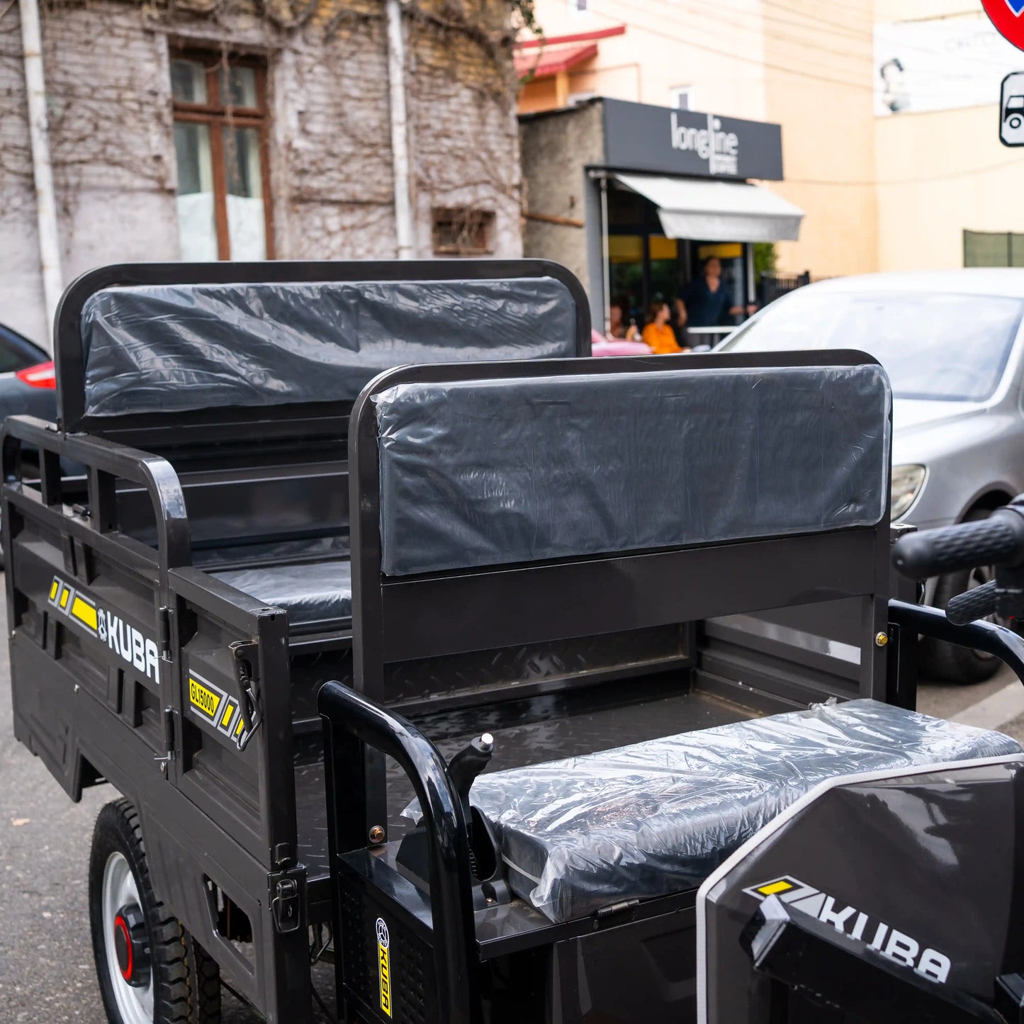 Tricicletă Electrică Kuba GL15000 PICNIC Fără Permis, Viteză Maximă 25km/h, Autonomie 60km, Benă cu Banchetă, Motor 1500W, Baterie 72V 45Ah