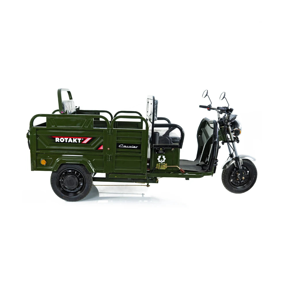Tricicletă Electrică Rotakt Courier Fără Permis, Viteză Maximă 25 km/h, Benă, Autonomie 79km, Motor 2000W, Baterie 72V 32Ah
