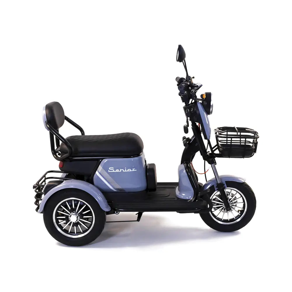 Triciclu electric Rotakt Senior, Motor 1000W, Viteza 25 km/h, Autonomie 62 km, Baterie plumb-acid 60V 20Ah, Greutate maximă 187 kg, Fără permis