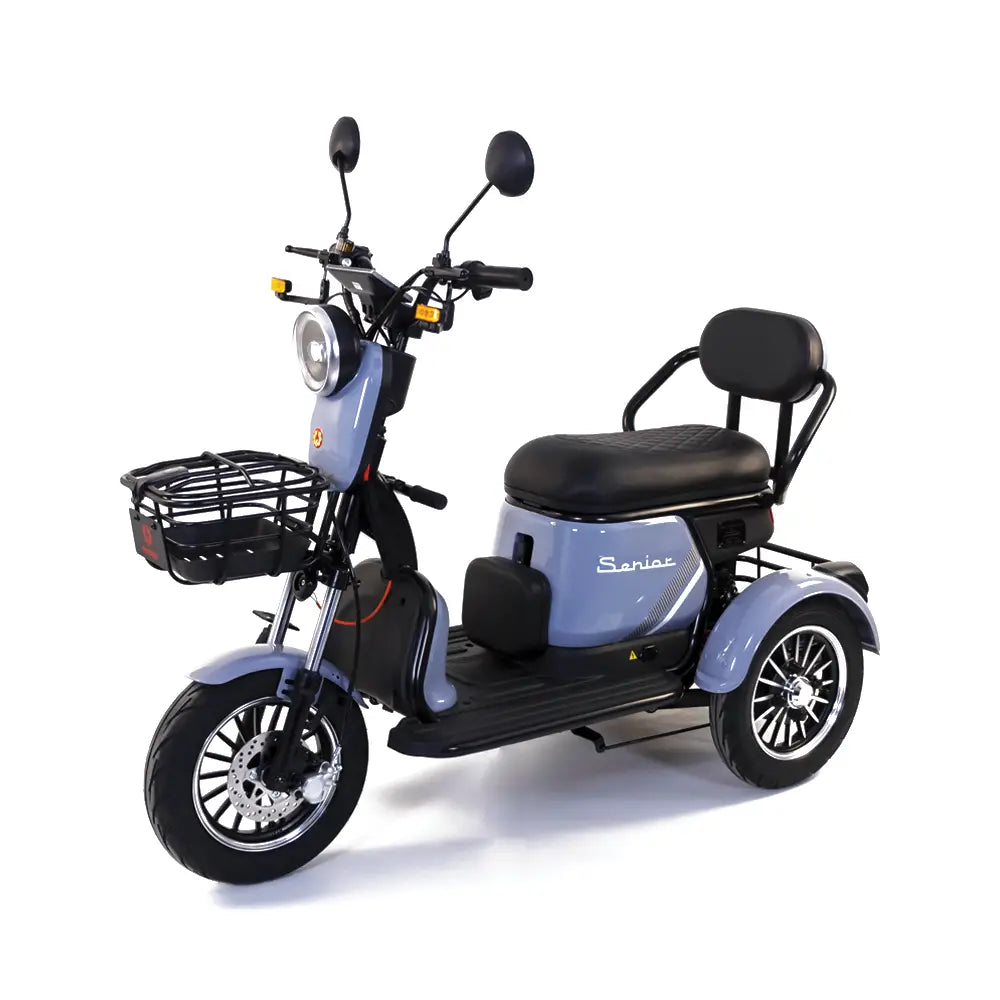 Triciclu electric Rotakt Senior, Motor 1000W, Viteza 25 km/h, Autonomie 62 km, Baterie plumb-acid 60V 20Ah, Greutate maximă 187 kg, Fără permis