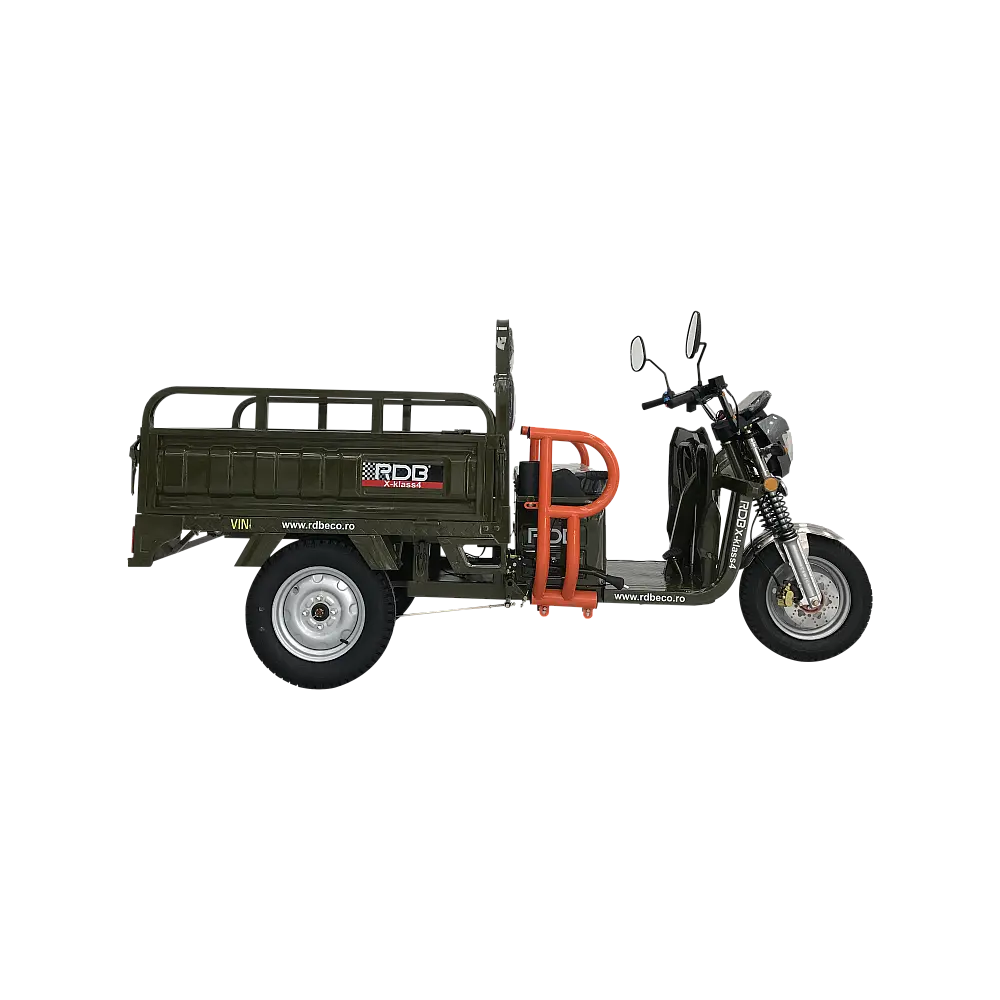 Triciclu Electric Fără Permis RDB X-Klass4 cu Benă Basculabilă, Viteză Maximă 25km/h, Motor 3500W, Baterie 72V 32Ah, Autonomie 60km