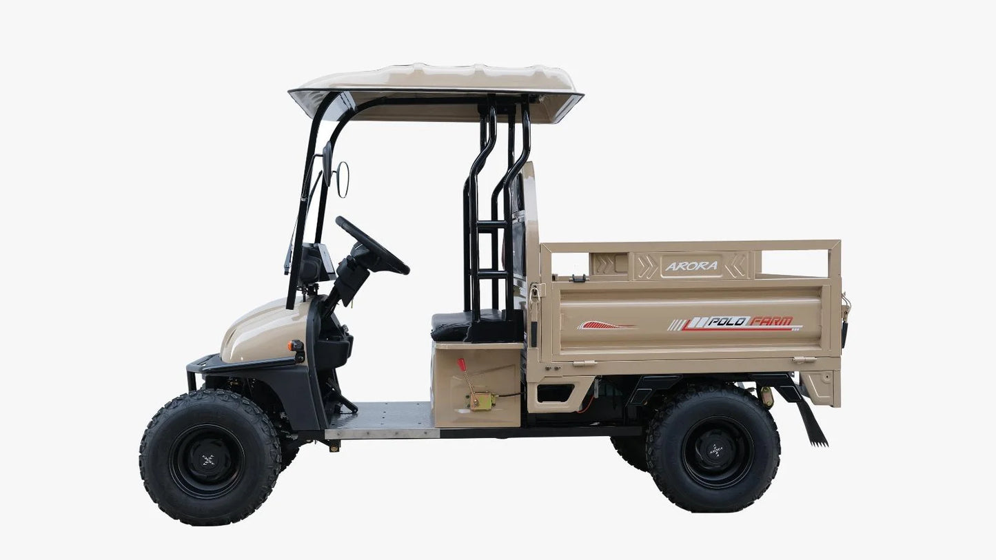 Camionetă Electrică Geeli PoloFarm, Fără Permis, Viteză Maximă 25 km/h, Motor 2000W, cu Acoperiș, Volan, Benă Hidraulică, Baterie 72v 45Ah