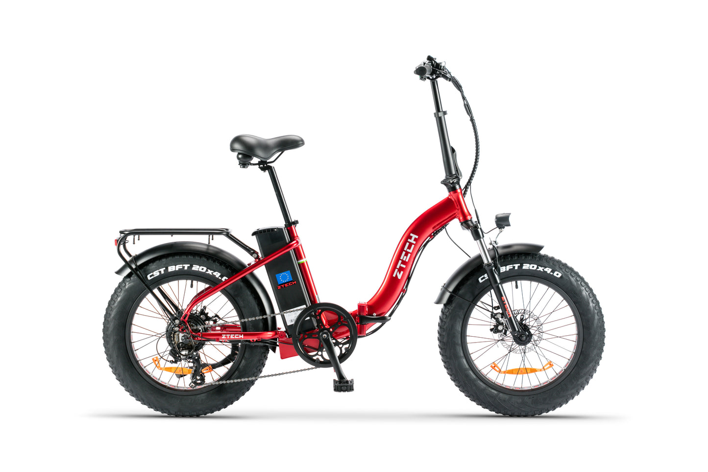 bicicleta electrica pliabila fat-bike z-tech zt-89C, rosie