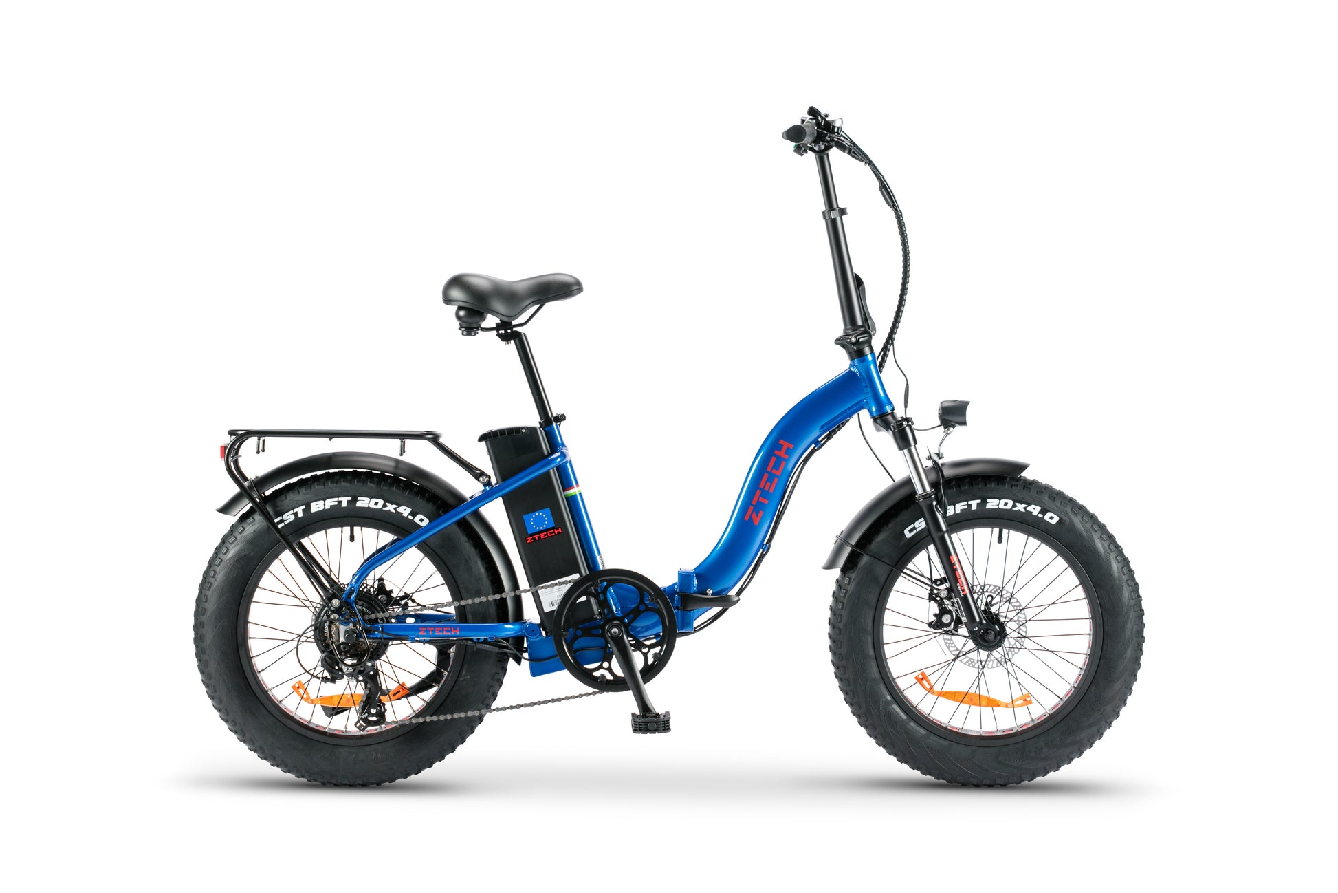 bicicleta electrica pliabila fat-bike z-tech zt-89C, albastra