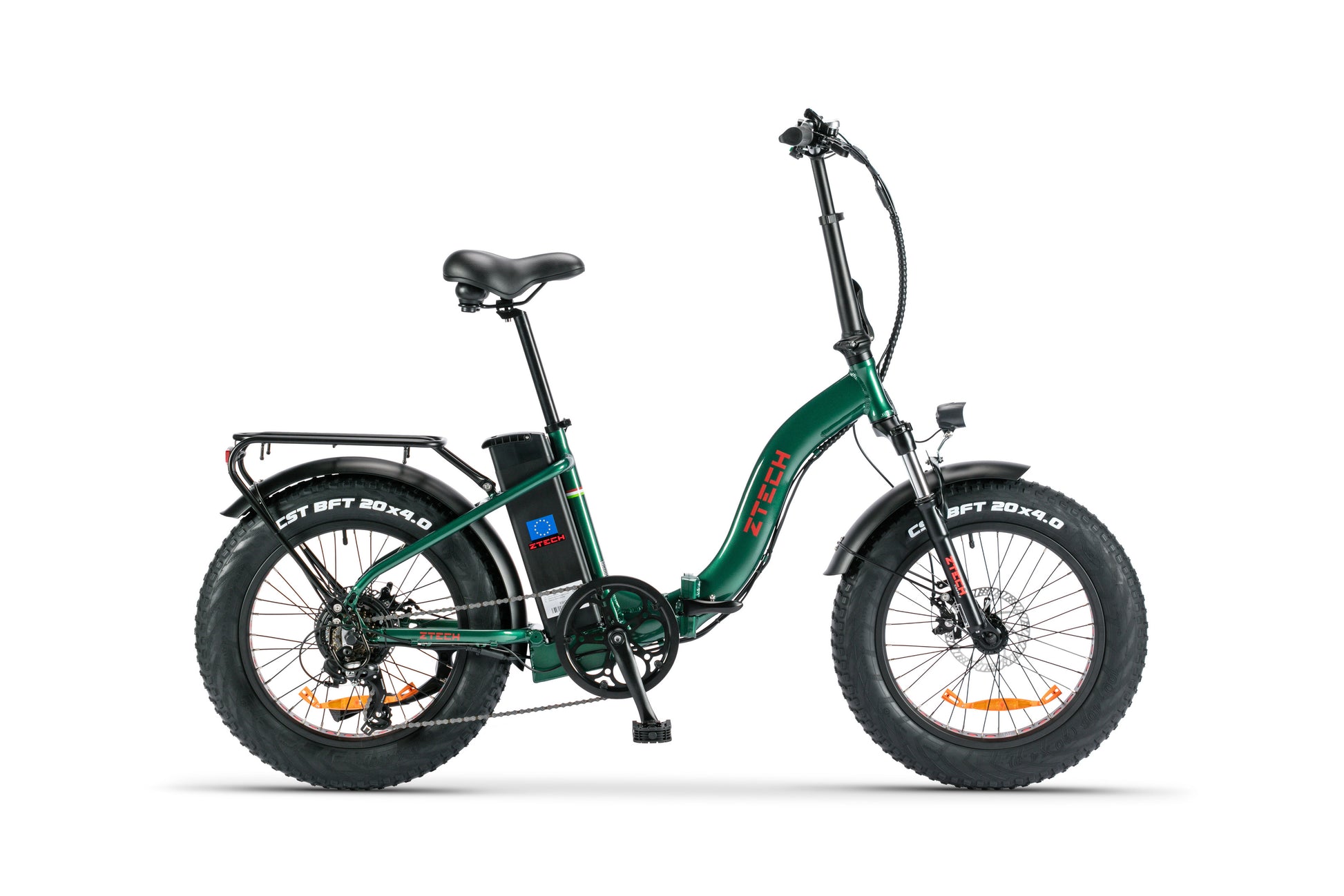 bicicleta electrica pliabila fat-bike z-tech zt-89C, verde