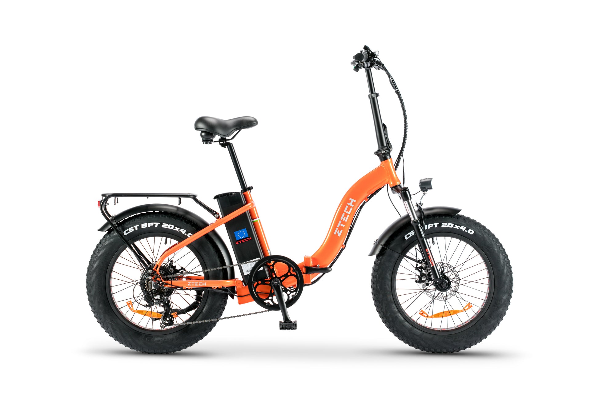 bicicleta electrica pliabila fat-bike z-tech, portocalie