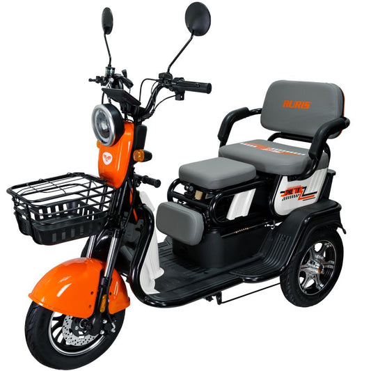 Triciclu electric RURIS PILOT 3010A cu 2 locuri, portocaliu