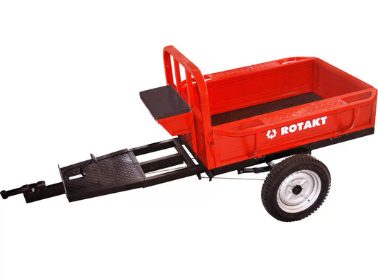 Remorcă motocultor Rotakt REM400-1, capacitate 400 kg, basculabilă