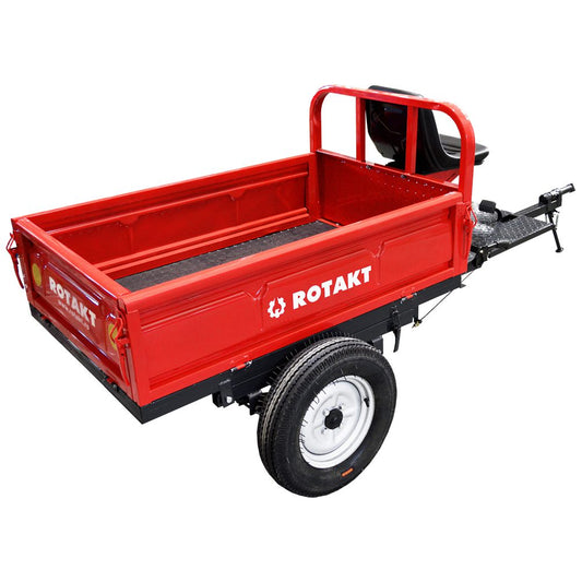 Remorcă motocultor Rotakt REM500, capacitate maximă 500 kg, basculabilă