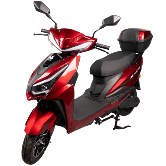 Scuter electric 1500W fără permis EvoTools Evo Ride roșu, vedere din față-stânga