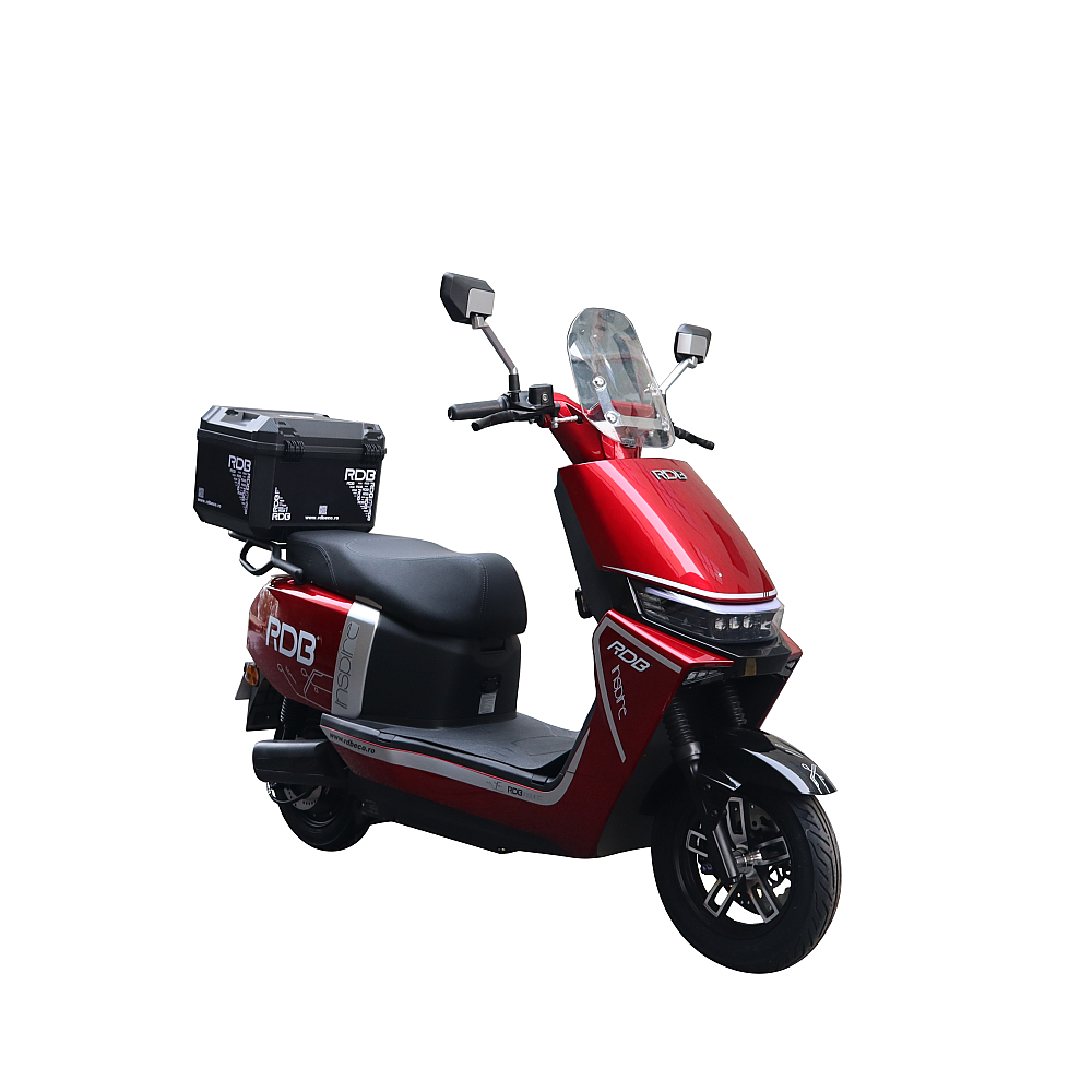 Scuter electric fără permis RDB INSPIRE roșu, vedere laterală