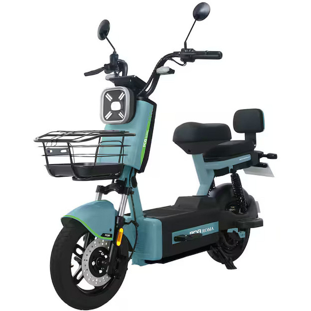 Scuter electric RDB ROMA bleu, vedere frontală