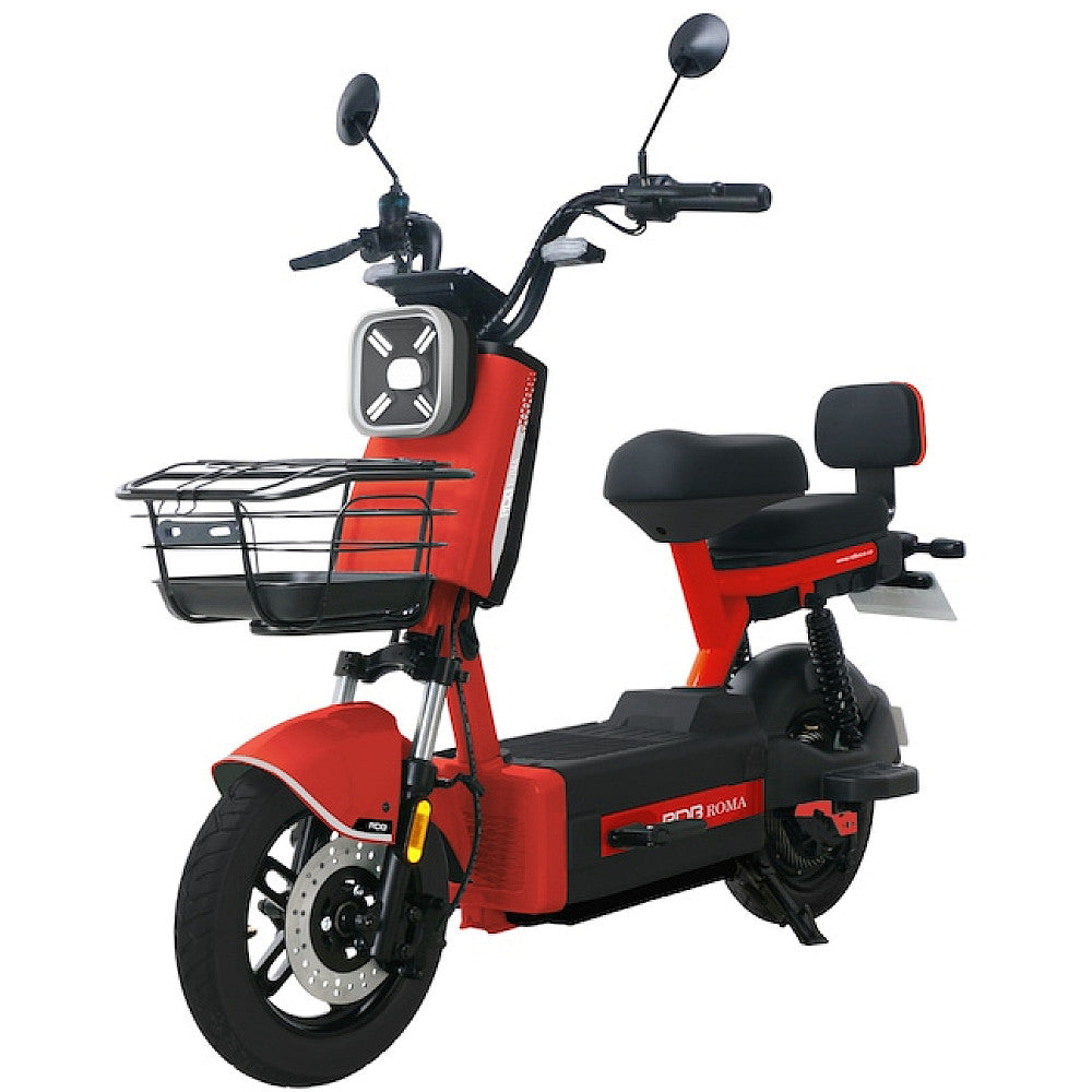 Scuter electric RDB ROMA roșu, vedere frontală