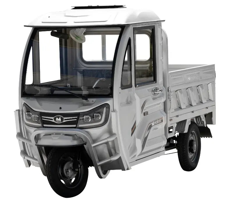 Triciclu Electric Fără Permis EvoTools Voinicu, cu Benă, Cabină Închisă, Viteză Maximă 25 km/h, Motor 1500W, Autonomie 60km