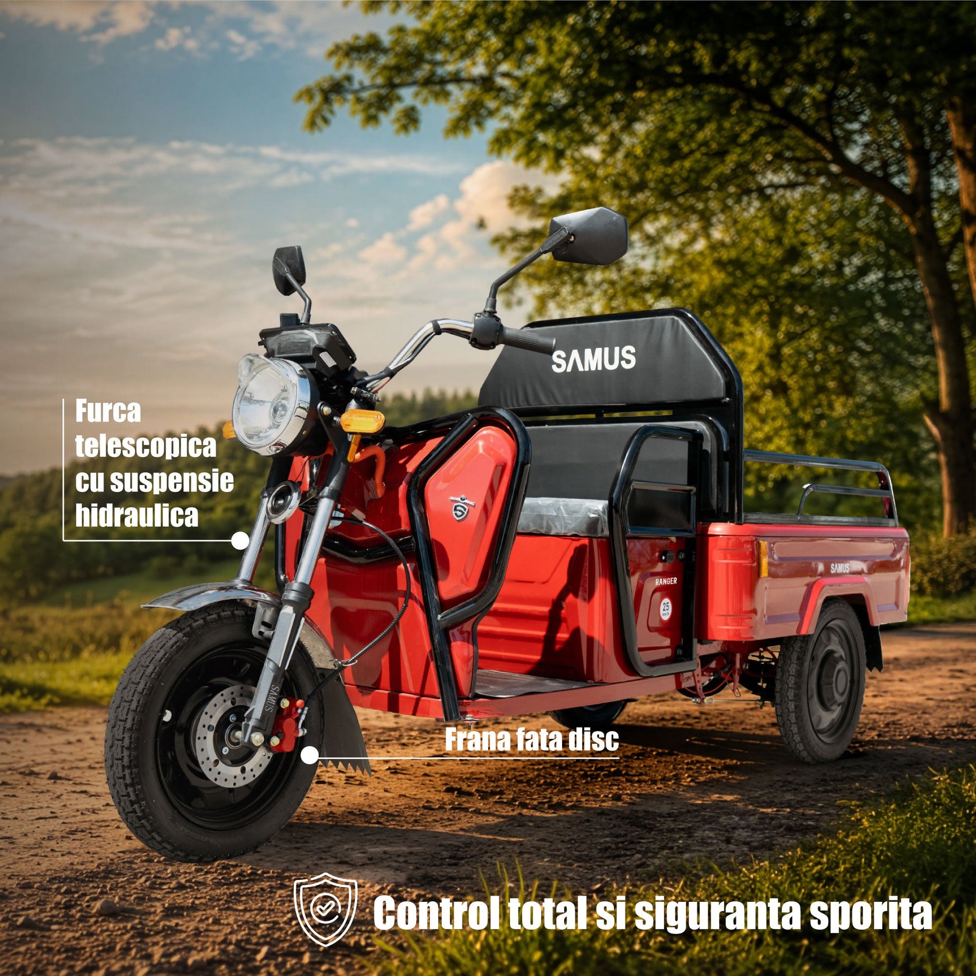 Frâna hidraulică pe disc la Samus Ranger, model roșu