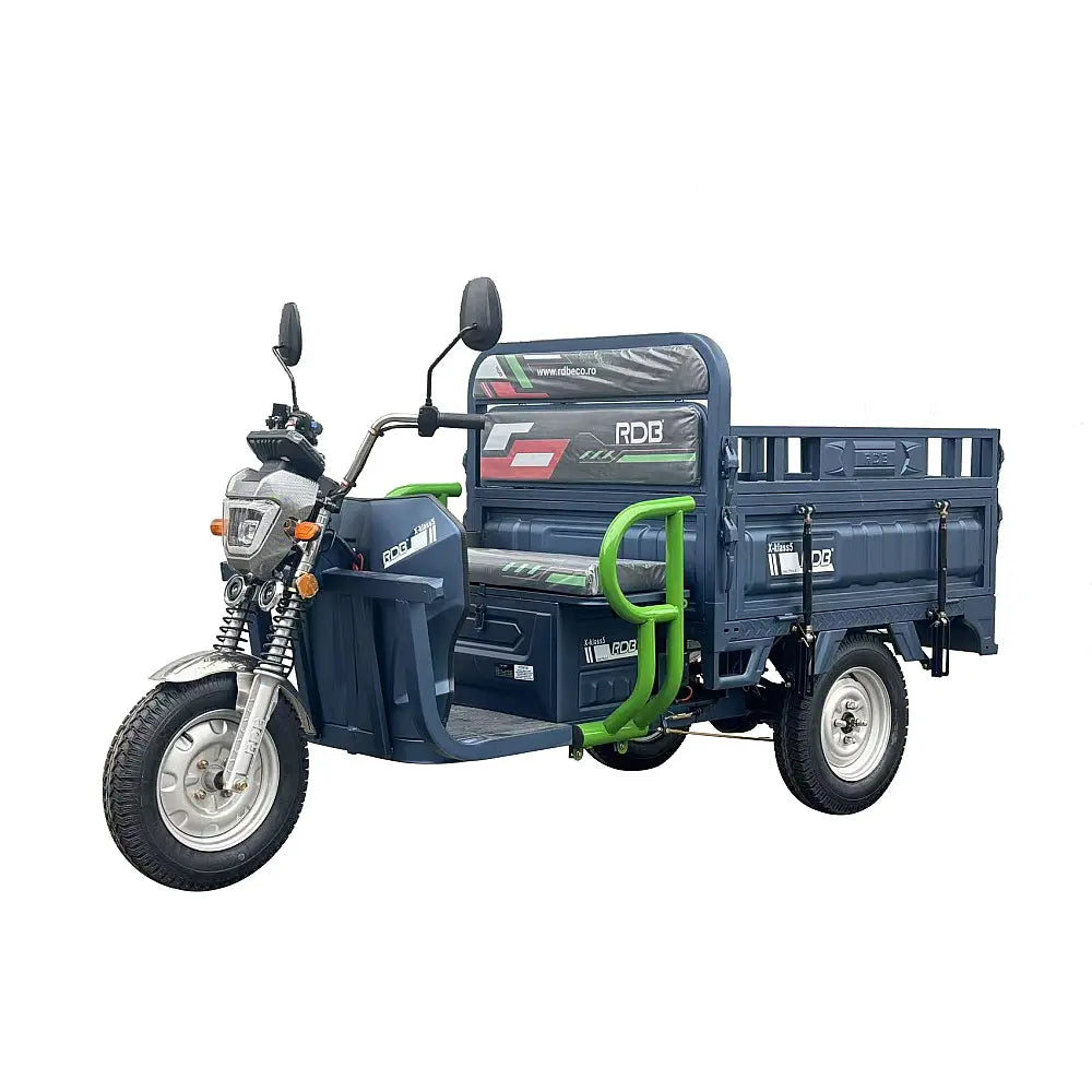Triciclu Electric RDB X-Klass4 PLUS, Fără Permis, Viteză Maximă 25 km/h, Benă Basculabilă, Obloane Extinse, Motor 3500W, Autonomie 60km, Baterie 72V 32Ah