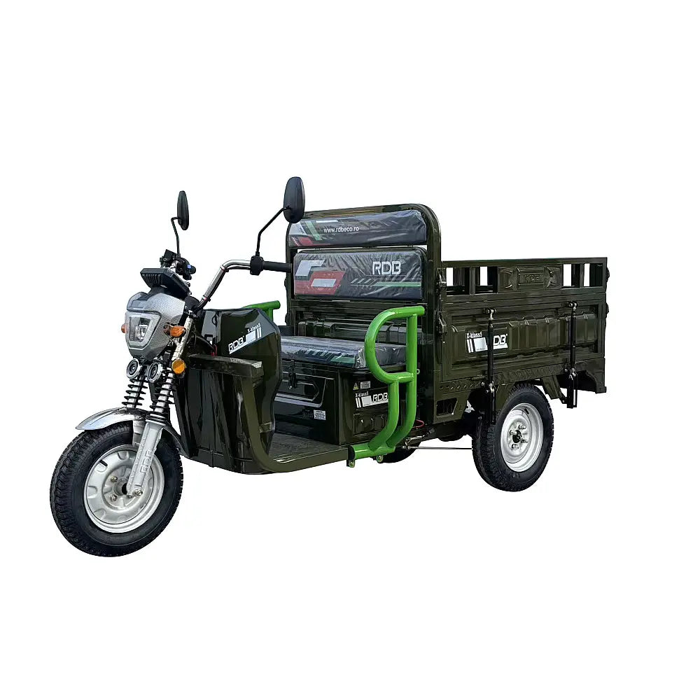 Triciclu Electric RDB X-Klass4 PLUS, Fără Permis, Viteză Maximă 25 km/h, Benă Basculabilă, Obloane Extinse, Motor 3500W, Autonomie 60km, Baterie 72V 32Ah